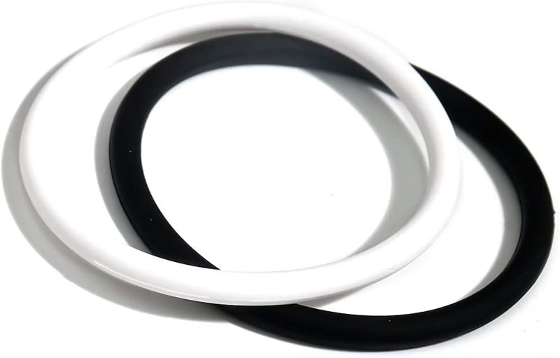 2pcs Black White Simple Silicone Rubber Bracelets Band Cool Hiphop Sport Wristband Bracelet for Women and Men Jewelry