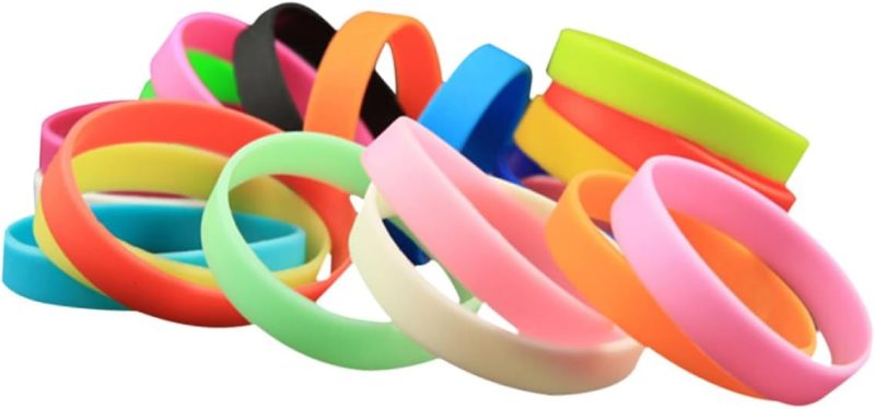 25Pcs Silicone Wristbands Mixed Color Bracelets for Parties Birthdays and Events Comfortable for Boys and Bulk Wristband Accessories