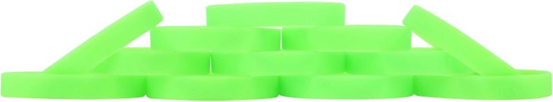 12Pcs Silicone Wristband Bracelet Blank Sports Wristbands Rubber Personalized Custom Wrist Bracelets (Light Green) - Image 2
