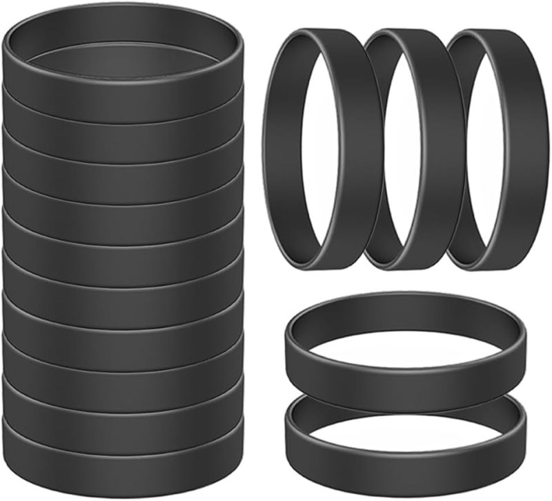 15 Pieces Silicone Wristbands, Solid Rubber Stretch Color Bracelets for Women Men Teen Gifts