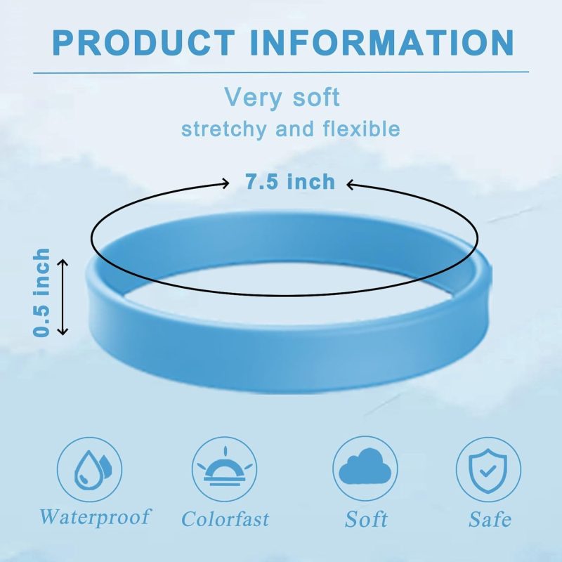 Wholesale Rubber Bracelets Solid Color Silicone Wristbands Blank Stretch Silicone Wristbands Colorful Rubber Bracelets for Women Men Gifts - Image 2