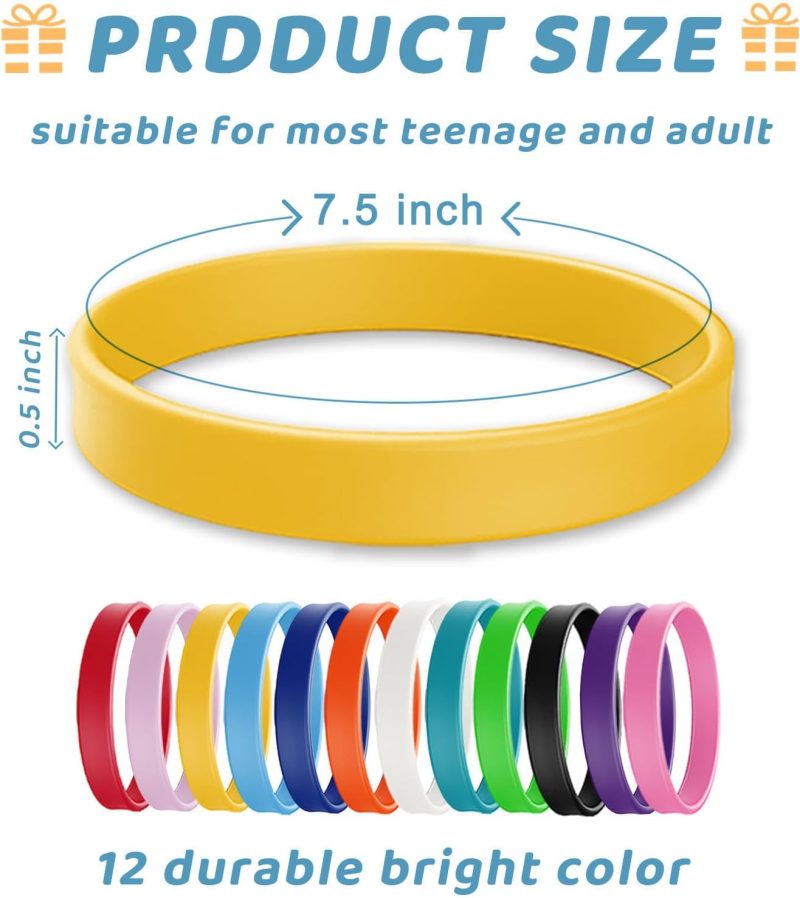 Wholesale Rubber Bracelets Solid Color Silicone Wristbands Blank Stretch Silicone Wristbands Colorful Rubber Bracelets for Women Men Gifts - Image 2