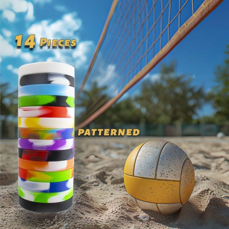 Waterproof ID Rubber Bracelets 14 Count - Silicone Rubber Wristbands for Events (14 Mix Color) - Image 2