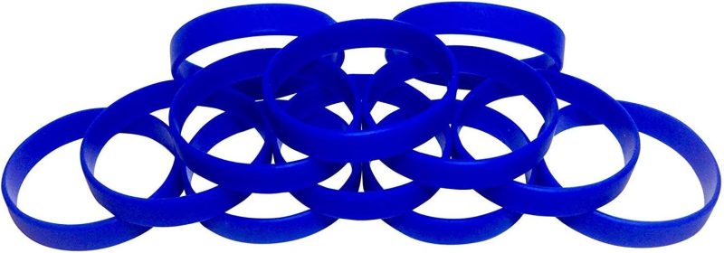 48 pcs Multi-Pack Silicone Wristbands - Blank Rubber Silicone Bracelets - Select from a Variety of Colors