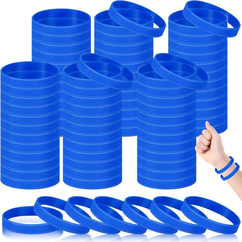 100 Pcs Solid Color Rubber Wristbands Rubber Bracelets Silicone Wristbands Sports Bracelets Bulk Adult Wrist Bands for Event Women Men Party Decorations