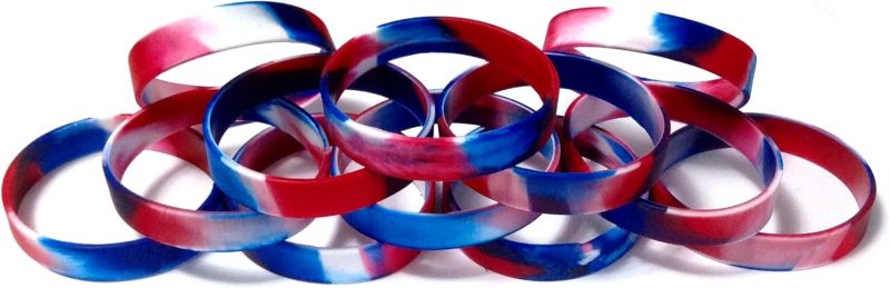 1 Dozen (12) Multi-Pack Blank Rubber Wristbands Silicone Bracelets - Select from a Variety of Colors